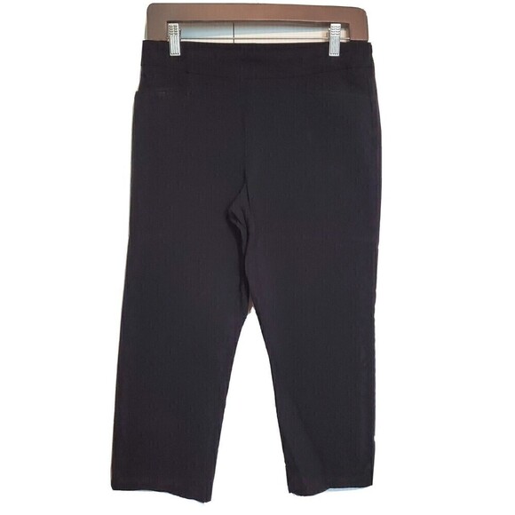 TIME & Tru Womens Capri Mid Rise Stretch Pull on Black Size Small (4-6) Spring - Picture 1 of 4
